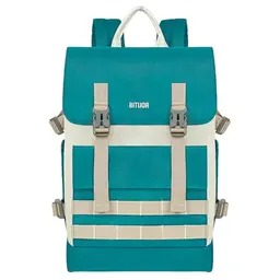 BITUOR Rucksack für Damen und Herren, wasserabweisend, 15,6" Laptopfach, ideal für Schule, Arbeit und Freizeit, Türkis