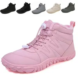 Fadezar Barfußschuhe Herren & Damen gefüttert, wasserdicht, warm, rutschfeste Winterschuhe Boots - Rosa EU 40