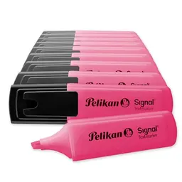 Pelikan Textmarker Signal, Leucht-Pink, 10 Stück, Keilspitze