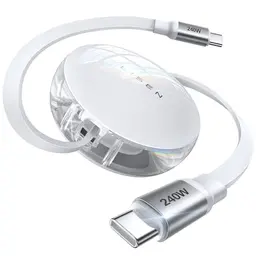 LISEN 240W USB C Schnellladekabel, Einziehbar, kompatibel mit iPhone, Samsung, iPad, MacBook, Huawei, Xiaomi, Nintendo Switch