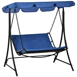 Outsunny Hollywoodschaukel Gartenliege für 2 Personen mit Dach - Blau