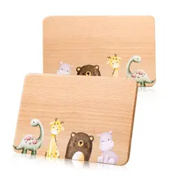 Bedrucktes Frühstücksbrettchen mit Tier-Motiv – Individuelles Holzbrett für Kinder, ideal als Geschenk