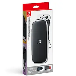 Nintendo Switch Tasche mit Schutzfolie - Schwarz/Weiß