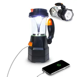 4in1 LED Laterne mit Radio, Powerbank & SOS-Sirene - Ideal für Camping, Stromausfall & Freizeit