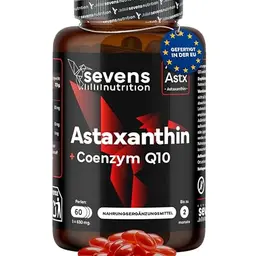 Astaxanthin 8 mg + Coenzym Q10 - AstaPure® - 60 Softgel-Kapseln - 100% natürlich