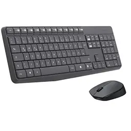 Logitech MK235 Kabelloses Tastatur-Maus-Set mit USB-Empfänger, Deutsches QWERTZ-Layout - Grau
