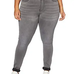 Only Carmakoma Damen Jeans Caraugusta Life, Dunkelgrau, Größe 44W/32L