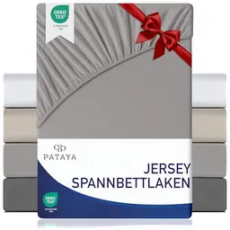 Pataya Spannbettlaken 180x200cm, Oeko-TEX, Baumwollmischung, bis 25cm, für Boxspringbett und Matratze, Grau
