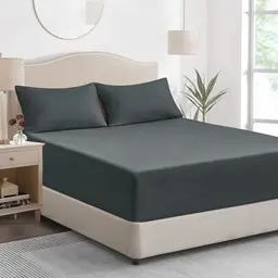 Tifschlaf Spannbettlaken 180x200cm grau - Weich Mikrofaser, 30 cm Tiefe