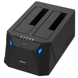 SABRENT 2 Bay USB Festplatten Docking Station für 2,5" und 3,5" HDD/SSD mit Offline Klonen