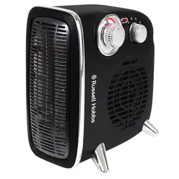 Russell Hobbs Elektrische Retro Heizung mit Thermostat, 2 Heizstufen, für 20m², Schwarz