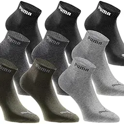 PUMA Quartersocken 18 Paar - Statement Edition - Schwarz Grün - Gr. 43-46