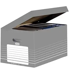 ELBA Archivbox mit Klappdeckel, grau/weiß, für Ordner und Archivierung