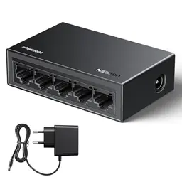 UGREEN 5-Port Gigabit LAN Switch, Plug-and-Play Ethernet Switch für TV, Laptop und Router