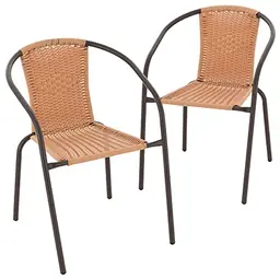 Nexos 2er Set Bistrostuhl Stapelstuhl Hellbraun - Pflegeleicht & Stapelbar