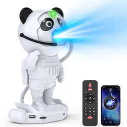 ZonQoonz Sternenhimmel Projektor Panda Astronaut mit Fernbedienung und Bluetooth-Player für Kinder und Erwachsene