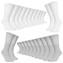 CityComfort Herren Socken im Multipack, Atmungsaktive Crew Socken (12er-Pack, Weiß/Grau)