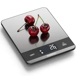RENPHO Digital Küchenwaage 5kg mit großer LCD-Anzeige und Edelstahl Wiegefläche, hohe Genauigkeit