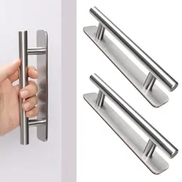 AROMUJOY 2 Stück Selbstklebende Küchen- und Möbelgriffe aus Edelstahl, 150mm