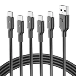 5er-Pack RAMPOW USB C Kabel – Schnellladekabel für iPhone 16/15, Samsung S23/S22, iPad, Xiaomi