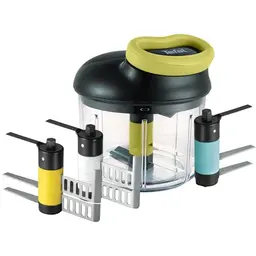 Tefal K13210 Zerkleinerer ohne Strom, 900ml - Ideal für Gemüse, Obst, Nüsse und Babynahrung, schwarz/grün