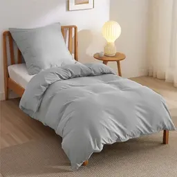 BEDSURE Bettwäsche 135x200 cm, 2-teilig, Silbergrau, ÖKO-TEX, Mikrofaser, mit Reißverschluss