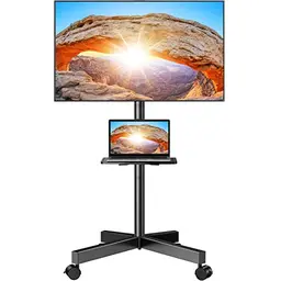 Perlegear Mobiler TV Ständer mit Rollen für 23–60 Zoll Fernseher, Höhenverstellbar und Stabil, bis 40kg