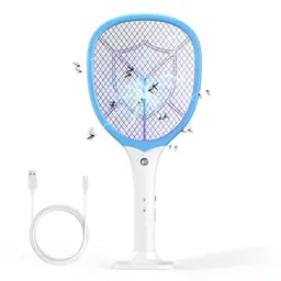 CYOUH Elektrische Fliegenklatsche 2-in-1 mit UV-Lichtfalle, wiederaufladbar, 2700V