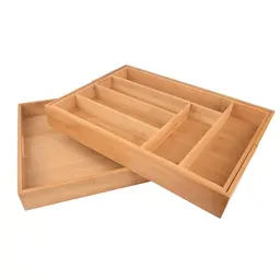 TARUNMO Bambus Schubladen Organizer, Verstellbarer Separator, 2er Set