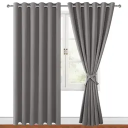 Hiasan Verdunklungsvorhänge Grau, Blickdicht, 2 Stück (228 x 228 cm), Weiche Gardinen für Schlafzimmer & Wohnzimmer