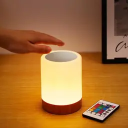 Nixtrve Kabellose LED Nachttischlampe mit Touch, Dimmbar, 13 Farben & Timer für Schlafzimmer und Kinderzimmer