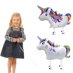 VIKY® Einhorn Luftballons 2 Stk – 3D Airwalker Folienballon für Geburtstagsdeko und Feiern