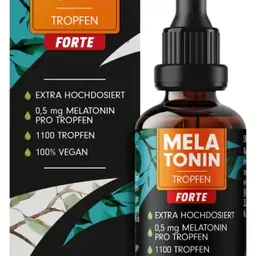 Melatonin Tropfen FORTE (30 ml) - 1100 Tropfen - hochdosiert & effektiv - 100% vegan - laborgeprüft