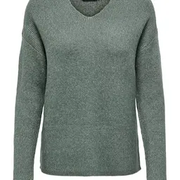 ONLY Damen ONLCAMILLA V-Neck Strickpullover, Laurel Wreath, Größe S