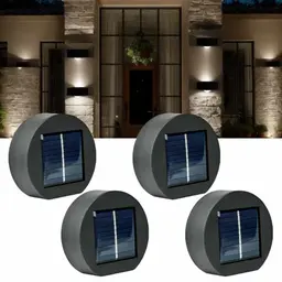 Hqynss Solar-Wandleuchte für draußen, 4er-Pack, warmes Licht, IP65 wasserdicht