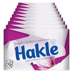 Hakle SANFT & SICHER Toilettenpapier – 72 Rollen für Wohlbefinden und Eleganz