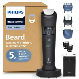 Philips Bartschneider 5000er-Serie – selbstschärfende Klingen, 40 Längeneinstellungen, wasserdicht, Reiseetui
