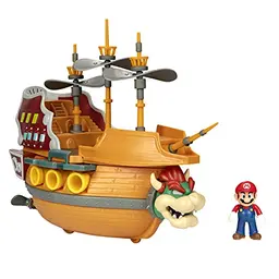 Super Mario Deluxe Bowsers Luftschiff mit Mario-Actionfigur