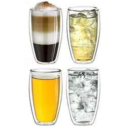 Creano doppelwandige Thermogläser 250ml - 4er Set für Kaffee, Tee und Latte