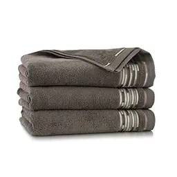 ZWOLTEX Design Handtuch Set – 100% Ägyptische Baumwolle – Grafik Taupe