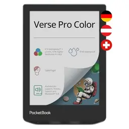 PocketBook Verse Pro E-Reader 6'' Farbdisplay 16 GB Bluetooth wasserdicht Grau