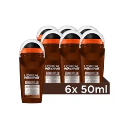 L'Oréal Men Expert Deoroller für Männer, 48H Schutz gegen Schweißgeruch, mit Zedernholzduft, 6 x 50 ml