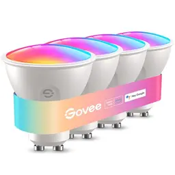 Govee GU10 RGBWW Smart LED Glühbirne, dimmbar, 4er Pack, funktioniert mit Alexa und Google Home