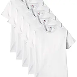 Fruit of the Loom Herren T-Shirt, Regular Fit, Heavy Cotton, 5er Pack, Weiß, Größe L
