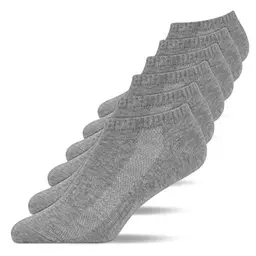 Snocks Sneaker Socken für Herren und Damen - 6 Paar in Grau, Größe 35-38