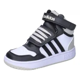adidas Kinder Hoops Mid Schuhe, Cloud White/Black/Grey