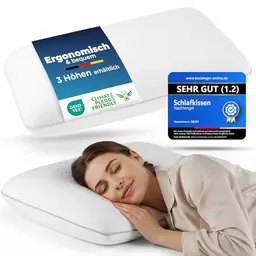 Nachtengel ergonomisches Memory Foam Nackenstützkissen 40x60cm, orthopädisch, weiß, 12cm Höhe, geeignet für Rücken, Bauch- & Seitenschläfer