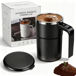 Selbstrührende Kaffeetasse mit Temperaturanzeige, 380ml, ideal für Büro und Reisen