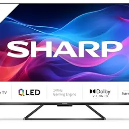 SHARP 50GR8265E - 50 Zoll 4K Ultra HD Smart QLED Fernseher mit Google TV - Für Gaming & Streaming