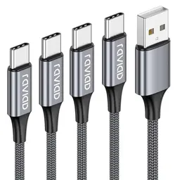 RAVIAD USB C Kabel Set (4 Stück: 0.5M, 1M, 2M, 3M) - Schnellladekabel für iPhone 15 Pro Max, Samsung Galaxy S24, Huawei P60